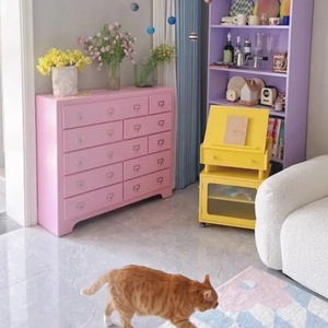Commode en bois moderne pour salon et chambre à coucher, avec plusieurs tiroirs, pour enfants et adultes - Product Image 3