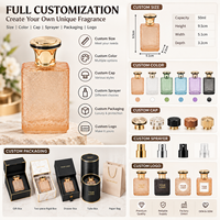 Flacon de parfum en verre craquelé ambre pêche 50 ml (1,7 oz) avec col doré et capuchon noir et or décoratif – Vente en gros directe usine