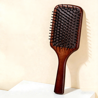 Brosse à cheveux en bois pour massage du cuir chevelu - Brosse à coussin d'air professionnelle, portable et légère pour la maison et les voyages, soin des cheveux lisses