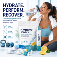 Poudre d'électrolytes sans sucre en gros, en sachets, pour l'hydratation, saveur citron, supplément de récupération sportive, ODM