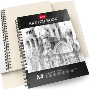 Commercio all'ingrosso personalizzato <span class=keywords><strong>A3</strong></span> <span class=keywords><strong>A4</strong></span> A6 50 <span class=keywords><strong>fogli</strong></span> 110GSM Spiral Sketch Book Paper Pad per la pittura dell'artista - Product Image 2