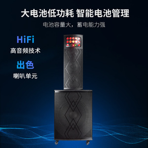 High Power Outdoor Karaoke Speaker KJ PRF001 Rechargeable <b>Battery</b> With Microphone Colorful Led Light For <b>Square</b> Dancing Fitness - Product Image 3