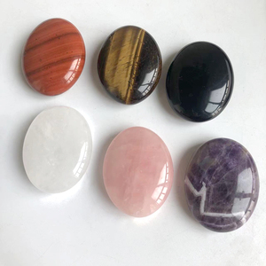 Natural Crystal Carved Palm Stone <b>Massage</b> Stone for Crystal Craft - Product Image 1