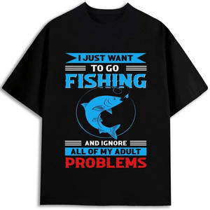 Camiseta de Pesca para Hombre, 100% Algodón, 180 g/m², Corte Regular, Diseño Frontal Serigrafiado, Estilo Pullover - Product Image 1