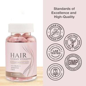 OEM Foliumzuur Blauwe Gummy Multivitamine Beren Vitamine C Haar Groei Gezondheidssupplement Biotine Haar Gummies - Product Image 6