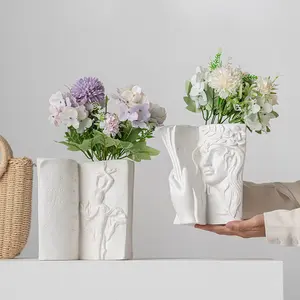 Modern Hotel Decoration Porcelain Flower Vases Home For Wedding Nordic Style Book Shape Ceramic Vase