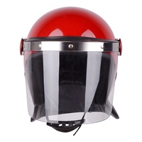 Casque de protection intégral rouge avec visière en polycarbonate pour patrouilles de sécurité et opérations discrètes