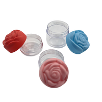 Bouteille vide bleu rose rouge avec bouchons à fleurs pour contenants cosmétiques Ps Pot en plastique