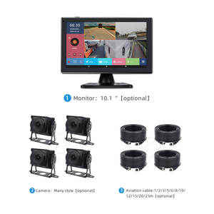 Caméra embarquée GPS Android 10 WiFi 4G HD 720P avec enregistreur vidéo ADAS 360 degrés 4 canaux pour voitures, <span class=keywords><strong>aide</strong></span> au recul - Product Image 4