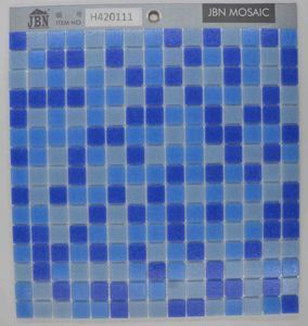 Mosaico di Piastrelle Quadrate in <span class=keywords><strong>Vetro</strong></span> Blu Sciolto a Caldo per Piscine e Rivestimenti - Product Image 4