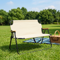 Chaise pliante d'extérieur légère et portable, design ergonomique avec accoudoirs, chaise double pour les fêtes et les plages