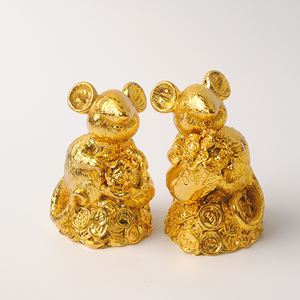 Ornement de <span class=keywords><strong>rat</strong></span> en polyrésine symbole <span class=keywords><strong>du</strong></span> nouvel an <span class=keywords><strong>2020</strong></span> Carfts d'animaux faits à la main en résine - Product Image 2