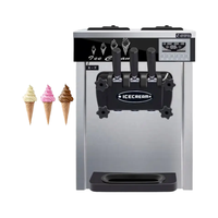 Machine à glace molle commerciale automatique neuve, vente en gros d'usine, 220V électrique, 3 saveurs