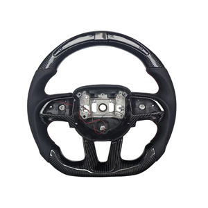 พวงมาลัย LED หนังคาร์บอนไฟเบอร์มีรูพรุนสำหรับ Dodge Challenger Car STEERING Wheel - Product Image 1