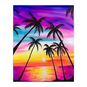 Factory Wholesale 5D Diy Diamond Painting Islands Evening Scenery Living Room Decoration According To The Symbol Point Drill