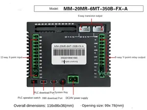 Controlador programable integrado PLC con pantalla táctil YKHMI 3,5 (FX)TFT (FX) de la red
