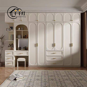 Armadio <span class=keywords><strong>in</strong></span> <span class=keywords><strong>Legno</strong></span> <span class=keywords><strong>Massello</strong></span> Stile Francese Moderno, Bestseller, Semplice Colore Crema, Personalizzabile, Mobile per Camera da Letto, Armadio Porta Abiti - Product Image 3