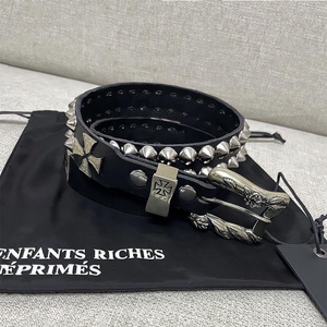 <span class=keywords><strong>Ceinture</strong></span> Melancholy ERD 2ème Génération 23 Nouvelle avec <span class=keywords><strong>Boucle</strong></span> Carrée à <span class=keywords><strong>Double</strong></span> Clou en Alliage et Motif Géométrique 108cm pour Hommes et Femmes - Product Image 2