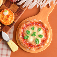 Cabochon in miniatura per Pizza in resina piatta per fai da te Scrapbooking gioielli che fanno forcina per telefono decorazione accessori per portachiavi