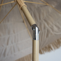 Parasol de plage portable en paille de palmier naturel de Hawaï, couleur naturelle, avec inclinaison réglable, pour la vente en gros