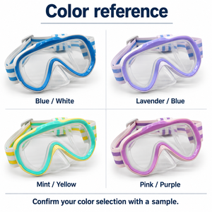 Masque de plongée pour jeunes, lunettes de plongée junior avec joint en silicone confortable, sangle de tête réglable pour la plage - Product Image 6