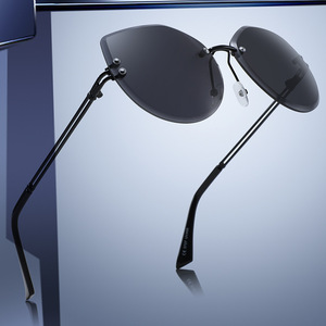 Lunettes de soleil unisexes à monture métallique, verres PC UV400, monture noire, style mode, protection solaire, pour voyage et conduite - Product Image 4