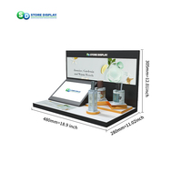 Support d'exposition cosmétique en acrylique avec affichage vidéo de 10.1 pouces, présentoir de parfum de promotion intelligent avec moniteur intelligent LCD
