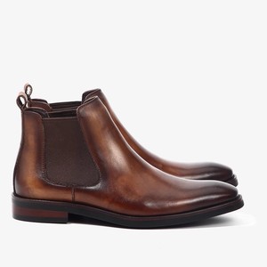 <span class=keywords><strong>Botas</strong></span> Chelsea de Media Pantorrilla <span class=keywords><strong>para</strong></span> <span class=keywords><strong>Hombre</strong></span>, Estilo Británico, de Cuero Genuino Premium, Punta Cuadrada, Transpirables - Product Image 3