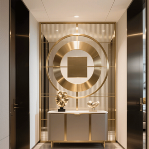 Manufacturers Art Stainless Steel Divider Metal Mesh <strong>Screen</strong> Laser Cut Hollow Cutout <strong>Partition</strong> for Office Engineering Decoration - Product Image 2