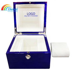 Factory Custom Luxury Blue <b>Watch</b> Box with White Leather Lining, High Gloss Wooden <b>Watch</b> Packaging <b>Case</b> for Brand <b>Watches</b> - Product Image 4