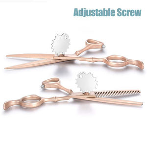 Tijeras de corte de pelo para peluquería profesional, color oro rosa, lista para enviar - Product Image 4