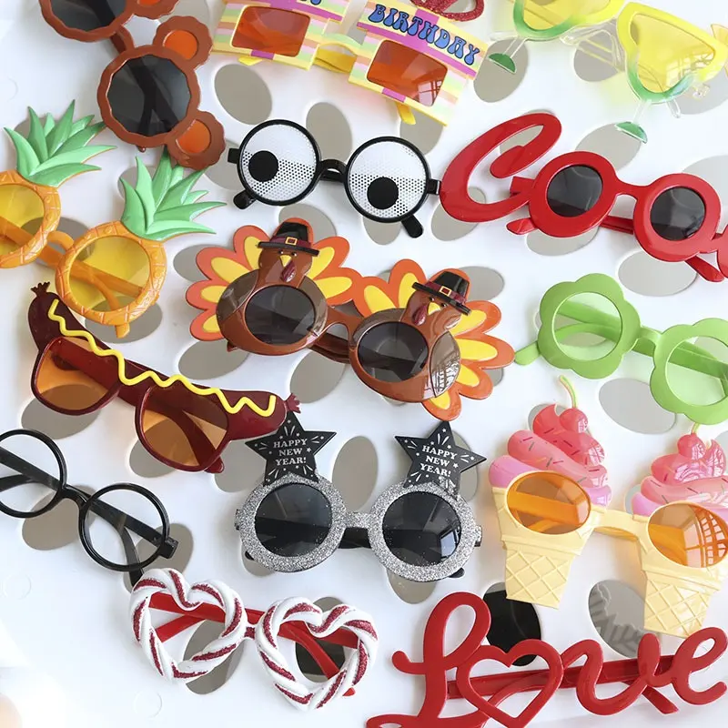 Birthday Party Sunglasses Favors for Guests Funny Food Glasses New Year Party Photo Props