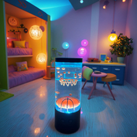 Nouvelle veilleuse LED pour enfants, colorée, en forme de ballon de basket, silencieuse, à intensité variable, à piles, ambiance méditerranéenne