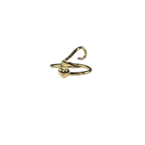 แหวนแฟชั่น ชุบทอง PVD สแตนเลสสตีล 316L ทนทาน ดีไซน์รูปหัวใจ ปรับขนาดได้ - Product Image 1