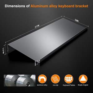ยืนคีย์บอร์ดคอมพิวเตอร์อลูมิเนียมอัลลอยด์เอียงตามหลักสรีรศาสตร์กรณีซิลิโคนที่วางถาดกันลื่นพิมพ์ง่ายแผ่นโลหะการผลิต - Product Image 2