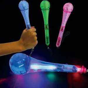 팬 콘서트 응원 공식 LED 조명 마이크 용 맞춤형 로고 도매 파티 용품 멀티 컬러 스틱