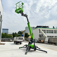 Plateforme élévatrice articulée pliable de 10m, 12m, 14m, 16m, 18m, nacelle élévatrice remorquable, nacelle télescopique, plateforme de travail en hauteur