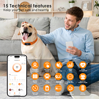 Collar con Rastreador GPS para Mascotas, Perros y Gatos, Resistente al Agua IP68, Posicionamiento Global en Tiempo Real, Monitor de Actividad y Salud, Tarjeta SIM Antipérdida
