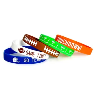 Hot Selling Rugby Silicone Wristband Football Silicone Bracelet Motivational Rubber Wristbands For Sport Themed Party Award Gift