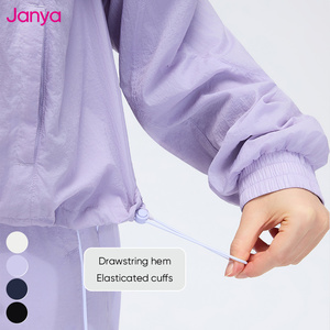 Chaqueta Deportiva Janya Cortavientos de Nailon para Mujer, Cuello Alto, Manga Larga, Ajuste Holgado, Bloques de Color, Secado Rápido y Transpirable - Product Image 4