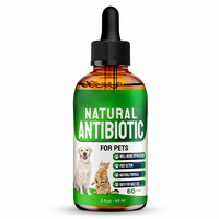 Gouttes liquides antibiotiques naturelles pour chiens et chats 60 ml Soutien immunitaire Anti-inflammatoire Formule antibactérienne à base de plantes OEM