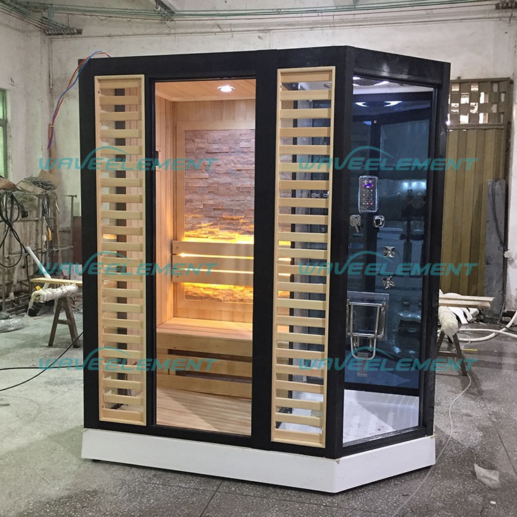 Factory Supply mobile Sauna Wooden Outdoor hemlock Red Cedar Computer Wood Windows Style Room housedry steam sauna room