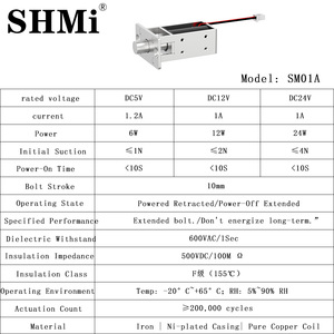 SM01A DC5V/12V/24V กุญแจล็อคประตูอัจฉริยะแบบฝังในสำหรับอุตสาหกรรม  ระบบโซลินอยด์  สำหรับล็อคเกอร์อัจฉริยะ  ระบบจัดส่งพัสดุ - Product Image 6