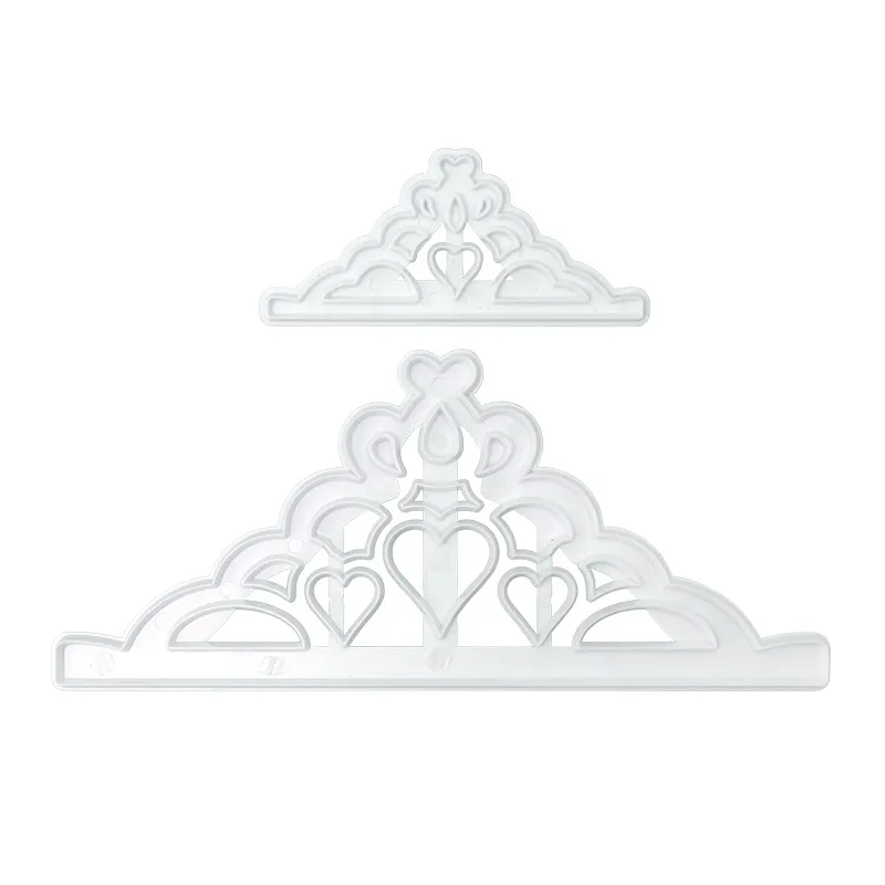 2 buah mahkota bentuk plastik pemotong kue cetakan Fondant kue pernikahan Diy alat memanggang