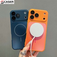 Étui de téléphone magnétique mat couleur unie avec protection d'objectif intégrée, couverture complète de l'appareil photo, coque arrière antichoc pour iPhone 11-18