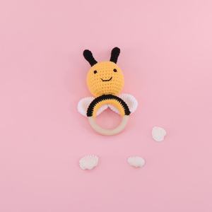 Вязаная вручную вязаная игрушка-погремушка для животных-Детские Безопасные игрушки для прорезывания зубов, безопасная для укусов вязаная животная пустышка подарочная коробка - Product Image 2