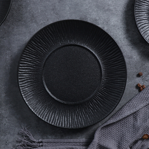Otros Artículos para <span class=keywords><strong>Hoteles</strong></span> y Restaurantes, Plato Negro de Cerámica para Hotel, Juego de Platos para Restaurante, Plato y Tazón para Servir en Hotel, Venta al por Mayor - Product Image 2