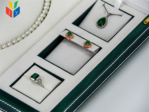 Bán Buôn Kim Loại Lớn Nút Sang Trọng Tùy Chỉnh Vòng Cổ Bông Tai Nhẫn Trường Hợp PU Da Du Lịch Lưu Trữ Đồ Trang Sức Hộp - Product Image 3