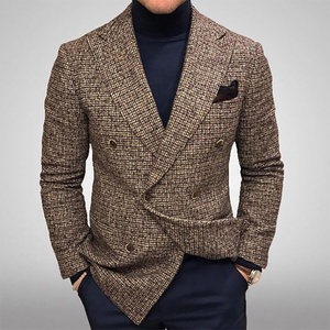 Nuovi <span class=keywords><strong>blazer</strong></span> per giacca di marca da uomo alla moda cappotti Casual Slim belle giacche da uomo da lavoro abiti da uomo a righe - Product Image 2