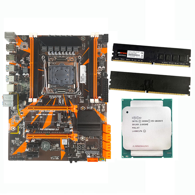 PCWINMAX OEM X99 Motherboard Combo Kit E5 Xeon 2640 2670 V3 V4 DDR4 Gaming Placa Madre X99 Combo